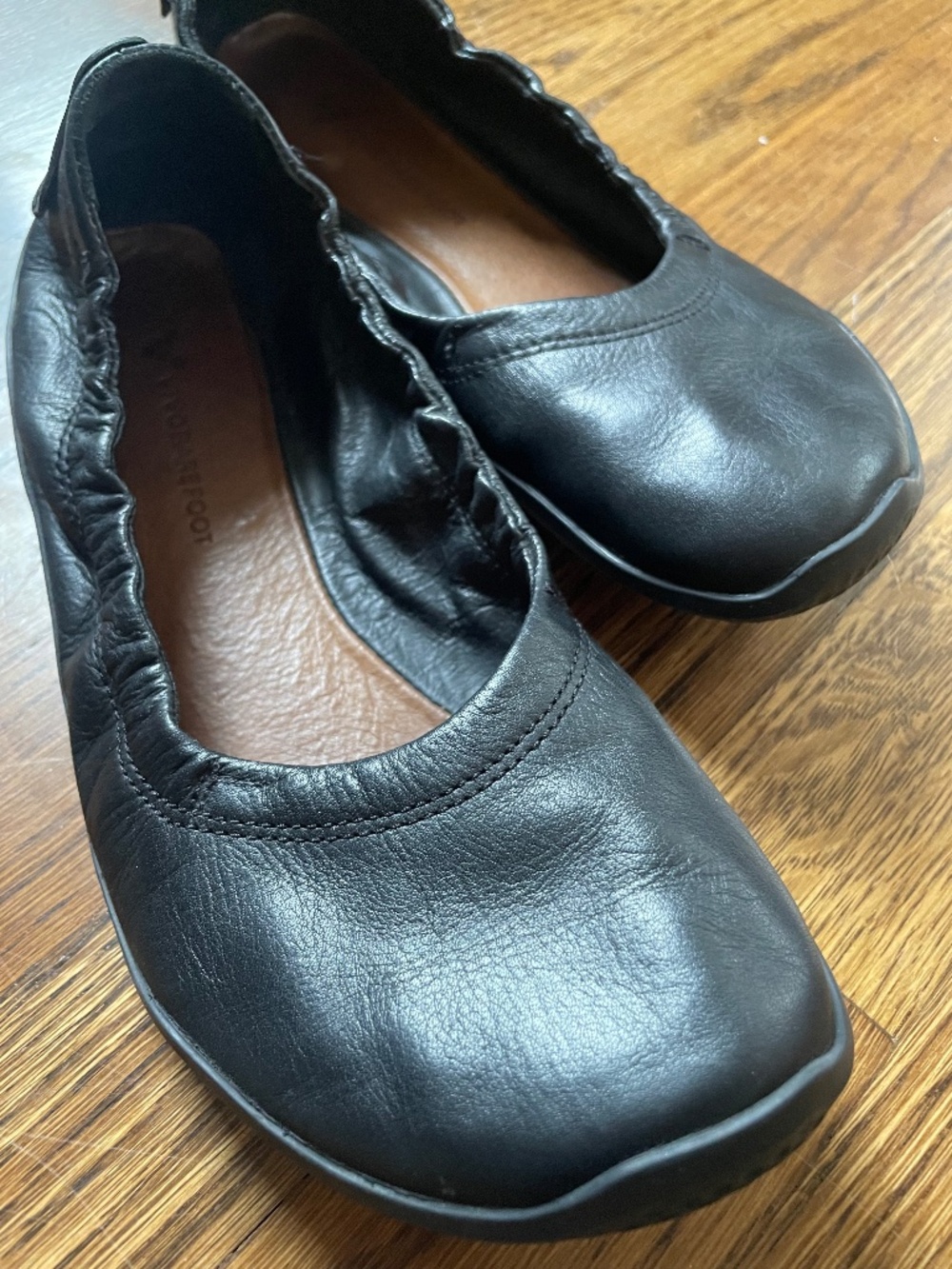 Vivobarefoot Asana Yin Ballerina Leather Women's Size 6 Black Obsidian Like New